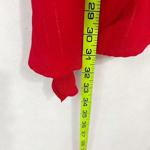 NY Collection Red Sparkle Long Sleeve Asymmetrical Hem Top Holiday Size 2X - Picture 6 of 6